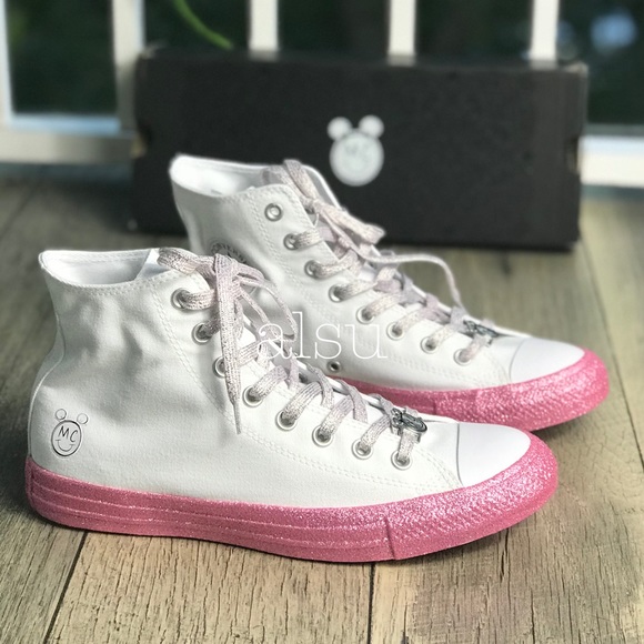 Conv&Miley Cyrus Ctas HI White/Pink Glitter W - Picture 2 of 8